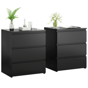 (Set of 2)3 Drawer Dresser, Small Dresser for Closet, Wooden Nightstand for Bedroom