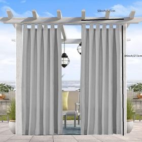 Grey Novelty Thermal Tab Top Blackout Curtain - 50 in. W x 84 in. L