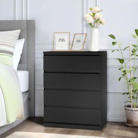 [] Wood Simple 4-Drawer Dresser, Black