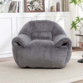 Bean Bag Chair, Comfy Bean Bag Sofa with Back Support, Faux Fur Bean Bag Chair for Adults and Kids, Stuffed Floor Sofa for Living Room, Bedroom