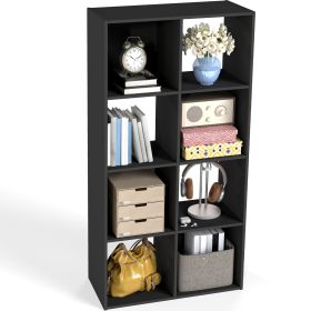 Cube Storage Organizer - Open Cube Bookshelf with Removable Back Panels, Display Storage Bookcase for Living Room, Bedroom, Entrance Hall (Color: Black/8 Cube)