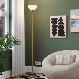 Black Torchiere Floor Lamp, Minimalist Standing Light with 3-Way Switch (Color: Gold)